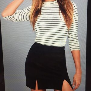 Lulus Malibu morning black suede mini skirt
